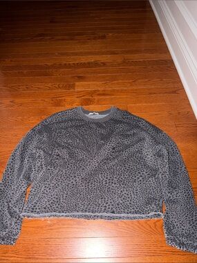 Z Supply Gray Star Print Crewneck Sweatshirt